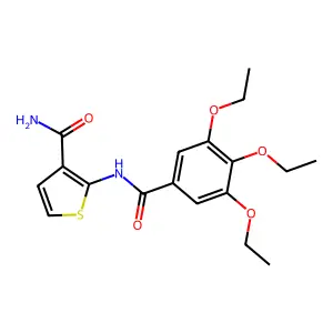 2-[(3,4,5-Triethoxybenzoyl)amino]thiophene-3-carboxamide structure