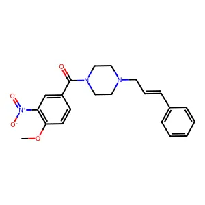 (4-methoxy-3-nitrophenyl)-[4-[(E)-3-phenylprop-2-enyl]piperazin-1-yl]methanone structure
