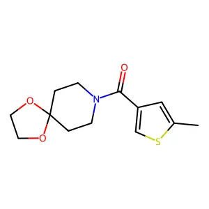 1,4-Dioxa-8-azaspiro[4.5]decan-8-yl-(5-methylthiophen-3-yl)methanone structure