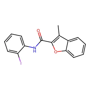 N-(2-iodophenyl)-3-methyl-1-benzofuran-2-carboxamide structure