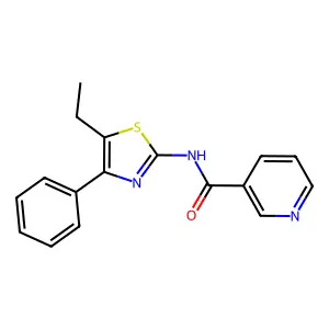 N-(5-ethyl-4-phenyl-1,3-thiazol-2-yl)pyridine-3-carboxamide structure