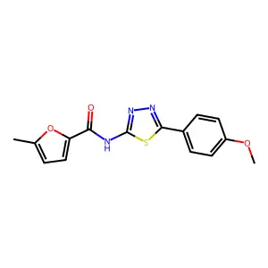 N-[5-(4-methoxyphenyl)-1,3,4-thiadiazol-2-yl]-5-methylfuran-2-carboxamide structure
