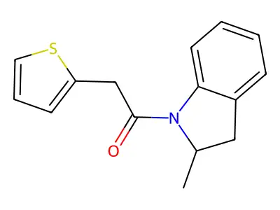 1-(2-Methyl-2,3-dihydroindol-1-yl)-2-thiophen-2-ylethanone structure