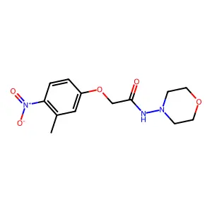 2-(3-methyl-4-nitrophenoxy)-N-morpholin-4-ylacetamide structure
