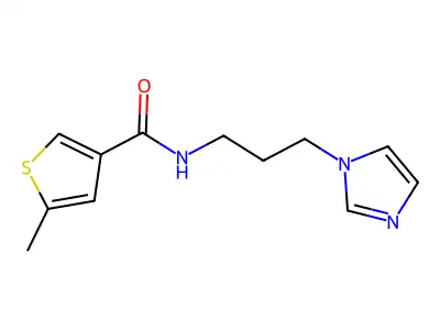 N-(3-imidazol-1-ylpropyl)-5-methylthiophene-3-carboxamide structure