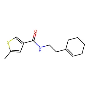 N-[2-(cyclohexen-1-yl)ethyl]-5-methylthiophene-3-carboxamide structure