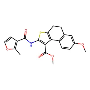 methyl 7-methoxy-2-(2-methylfuran-3-carboxamido)-4,5-dihydronaphtho[2,1-b]thiophene-1-carboxylate structure