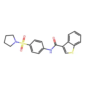 N-(4-pyrrolidin-1-ylsulfonylphenyl)-1-benzothiophene-3-carboxamide structure