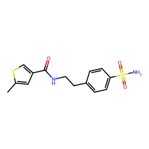 5-methyl-N-[2-(4-sulfamoylphenyl)ethyl]thiophene-3-carboxamide structure