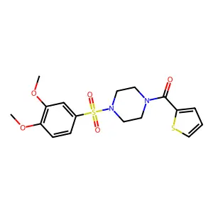 [4-(3,4-Dimethoxyphenyl)sulfonylpiperazin-1-yl]-thiophen-2-ylmethanone structure