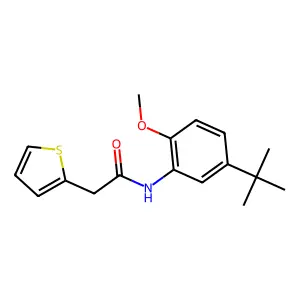 N-(5-tert-butyl-2-methoxyphenyl)-2-thiophen-2-ylacetamide structure