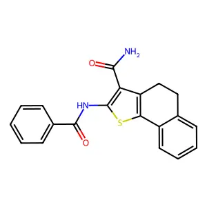 2-Benzamido-4,5-dihydrobenzo[g][1]benzothiole-3-carboxamide structure