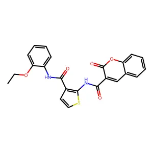 N-[3-[(2-ethoxyphenyl)carbamoyl]thiophen-2-yl]-2-oxochromene-3-carboxamide structure