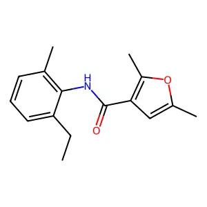 N-(2-ethyl-6-methylphenyl)-2,5-dimethyl-3-furamide structure