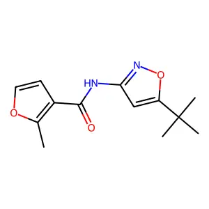 N-(5-tert-butyl-1,2-oxazol-3-yl)-2-methylfuran-3-carboxamide structure