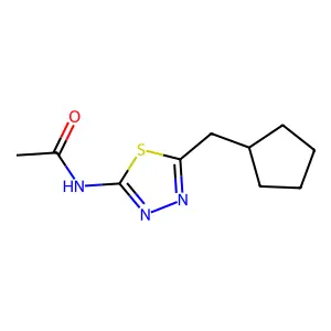 N-[5-(cyclopentylmethyl)-1,3,4-thiadiazol-2-yl]acetamide structure
