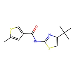 N-(4-tert-butyl-1,3-thiazol-2-yl)-5-methylthiophene-3-carboxamide structure