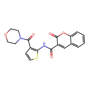 N-[3-(morpholine-4-carbonyl)thiophen-2-yl]-2-oxochromene-3-carboxamide structure