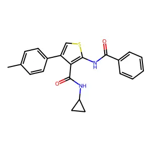 2-benzamido-N-cyclopropyl-4-(4-methylphenyl)thiophene-3-carboxamide structure
