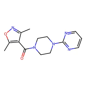 (3,5-Dimethyl-1,2-oxazol-4-yl)-(4-pyrimidin-2-ylpiperazin-1-yl)methanone structure