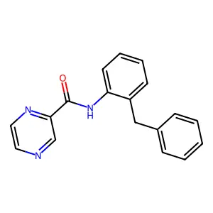 N-(2-benzylphenyl)pyrazine-2-carboxamide structure