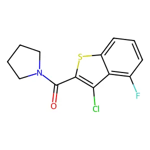 (3-Chloro-4-fluoro-1-benzothiophen-2-yl)-pyrrolidin-1-ylmethanone structure