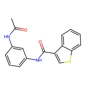 N-(3-acetamidophenyl)-1-benzothiophene-3-carboxamide structure