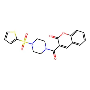 3-(4-Thiophen-2-ylsulfonylpiperazine-1-carbonyl)chromen-2-one structure