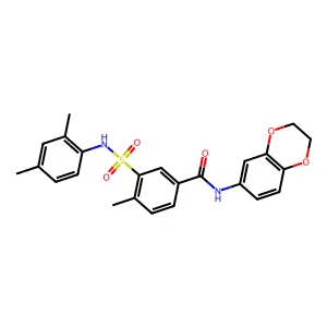 N-(2,3-dihydro-1,4-benzodioxin-6-yl)-3-[(2,4-dimethylphenyl)sulfamoyl]-4-methylbenzamide structure