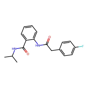 2-{[(4-fluorophenyl)acetyl]amino}-N-(propan-2-yl)benzamide structure