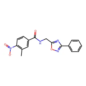 3-methyl-4-nitro-N-[(3-phenyl-1,2,4-oxadiazol-5-yl)methyl]benzamide structure