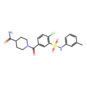 1-[4-Chloro-3-[(3-methylphenyl)sulfamoyl]benzoyl]piperidine-4-carboxamide structure