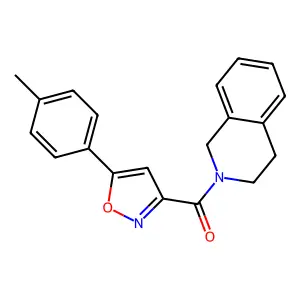 3,4-dihydro-1H-isoquinolin-2-yl-[5-(4-methylphenyl)-1,2-oxazol-3-yl]methanone structure