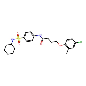 4-(4-chloro-2-methylphenoxy)-N-[4-(cyclohexylsulfamoyl)phenyl]butanamide structure