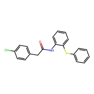2-(4-chlorophenyl)-N-(2-phenylsulfanylphenyl)acetamide structure