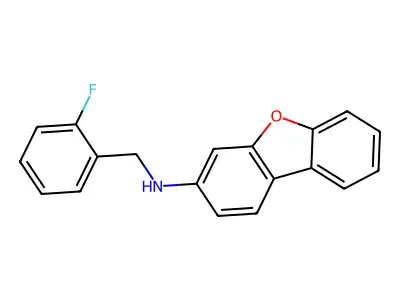 N-[(2-fluorophenyl)methyl]dibenzofuran-3-amine structure