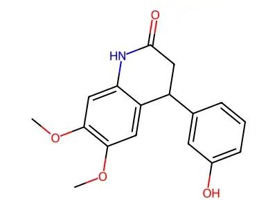 4-(3-hydroxyphenyl)-6,7-dimethoxy-3,4-dihydroquinolin-2(1H)-one structure