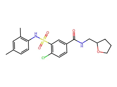 4-chloro-3-[(2,4-dimethylphenyl)sulfamoyl]-N-(oxolan-2-ylmethyl)benzamide structure