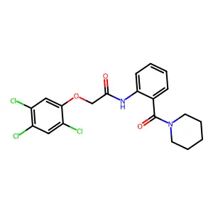 N-[2-(piperidine-1-carbonyl)phenyl]-2-(2,4,5-trichlorophenoxy)acetamide structure