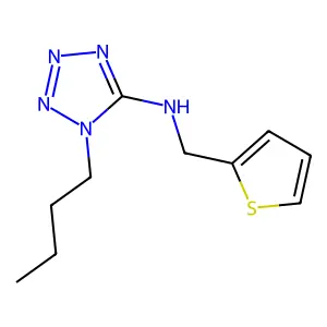 1-butyl-N-(thiophen-2-ylmethyl)tetrazol-5-amine structure
