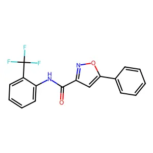 5-phenyl-N-[2-(trifluoromethyl)phenyl]-1,2-oxazole-3-carboxamide structure