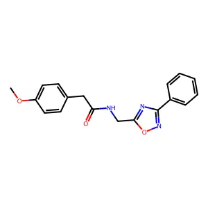 4-Methoxy-N-[(3-phenyl-1,2,4-oxadiazol-5-yl)methyl]benzeneacetamide structure