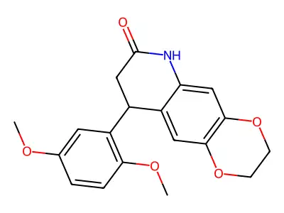 9-(2,5-dimethoxyphenyl)-2,3,8,9-tetrahydro[1,4]dioxino[2,3-g]quinolin-7(6H)-one structure