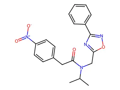 2-(4-nitrophenyl)-N-[(3-phenyl-1,2,4-oxadiazol-5-yl)methyl]-N-(propan-2-yl)acetamide structure
