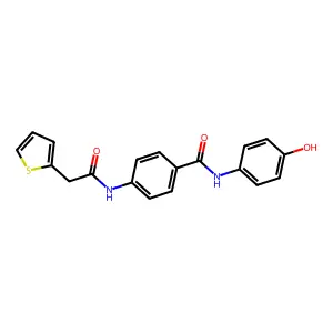 N-(4-hydroxyphenyl)-4-[(2-thiophen-2-ylacetyl)amino]benzamide structure