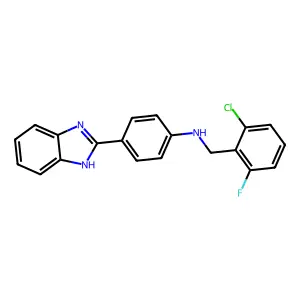 4-(1H-benzimidazol-2-yl)-N-(2-chloro-6-fluorobenzyl)aniline structure