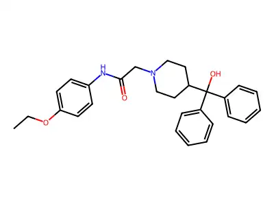 N-(4-ethoxyphenyl)-2-[4-(hydroxydiphenylmethyl)piperidyl]acetamide structure
