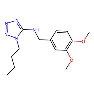 1-butyl-N-(3,4-dimethoxybenzyl)-1H-tetrazol-5-amine structure