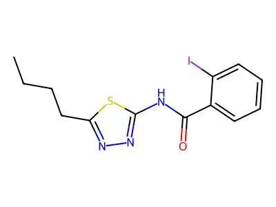 N-(5-butyl-1,3,4-thiadiazol-2-yl)-2-iodobenzamide structure