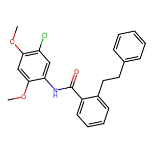 N-(5-chloro-2,4-dimethoxyphenyl)-2-(2-phenylethyl)benzamide structure